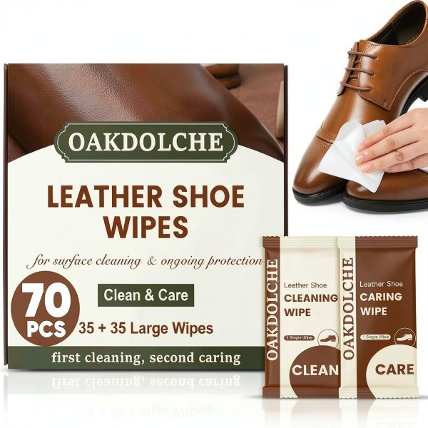 Leather Cleaning Wipes OAKDOLCHE 70‑Piece 2‑in‑1-0