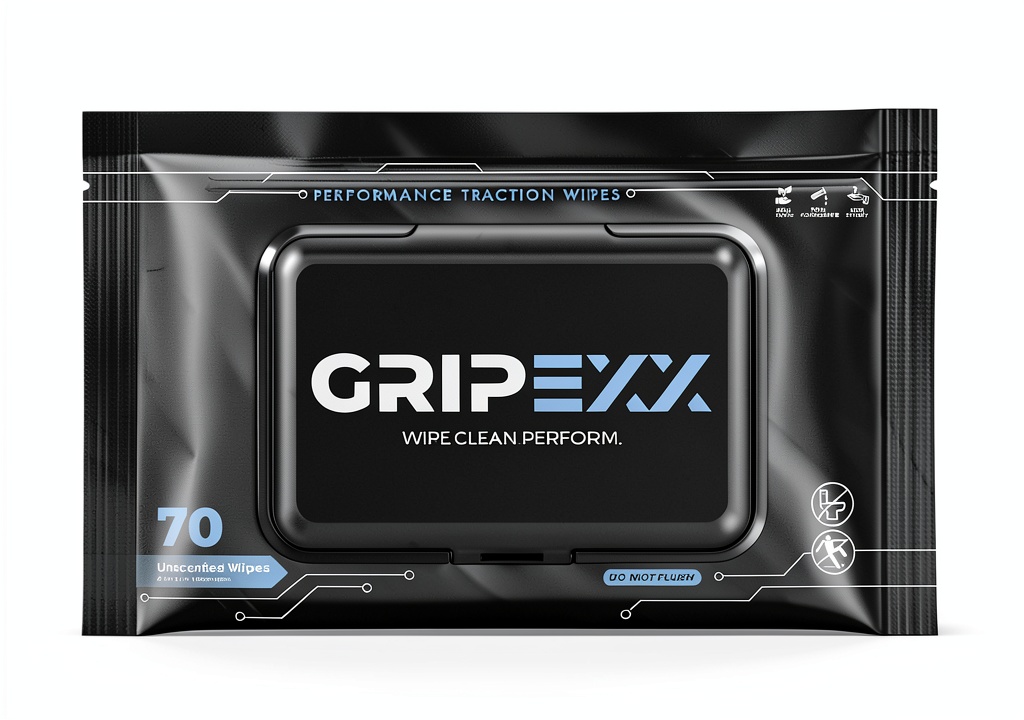 Athlete using GRIPEXX shoe cleaning wipes on a basketball court