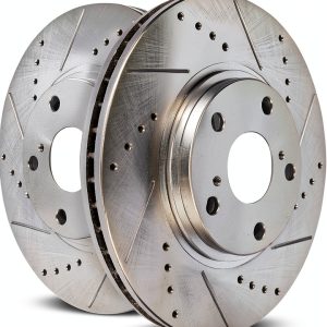 Power Stop Evolution Drill Slot Front Brake Rotor AR8220XPR Cast Iron-0