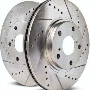 Power Stop Evolution Drill/Slot Brake Rotor Iron Machined Front-0