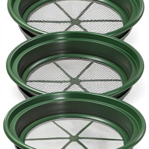 Gold Sifting Classifier 3-Piece Set DRAGONXT 13¼" Stackable Sieves-0