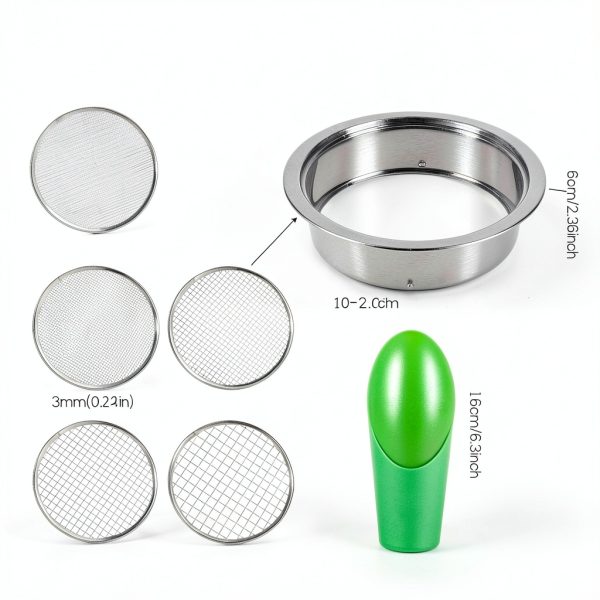 Soil Sieve Stainless Steel Garden Sifter with 5 Mesh Screens - IANFAN-1