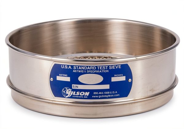 Gilson No. 8 Mesh Sieve - All Stainless Full-Height 8 inch Lab Sieves-0