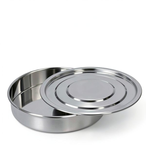 Lab Sieves Pan LVDALAB 304 Stainless Steel 8in Diameter with Lid-4