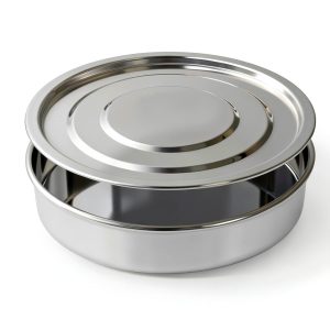 Lab Sieves Pan LVDALAB 304 Stainless Steel 8in Diameter with Lid-0