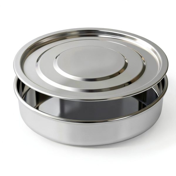 Lab Sieves Pan LVDALAB 304 Stainless Steel 8in Diameter with Lid-0