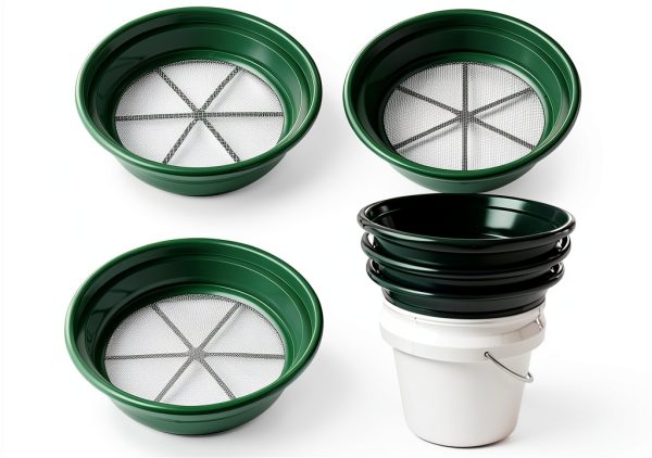 Gold Sifting Classifier 3-Piece Set DRAGONXT 13¼" Stackable Sieves-3