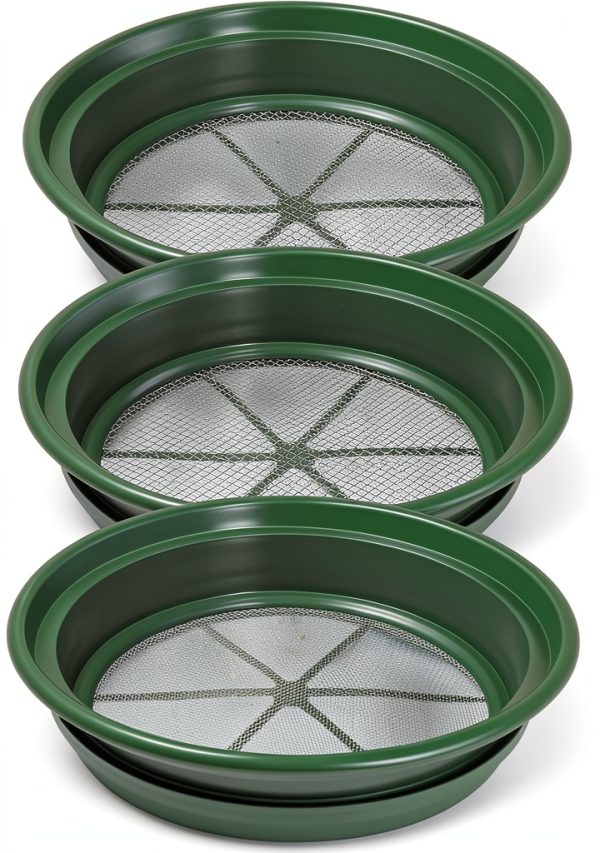 Gold Sifting Classifier 3-Piece Set DRAGONXT 13¼" Stackable Sieves-1